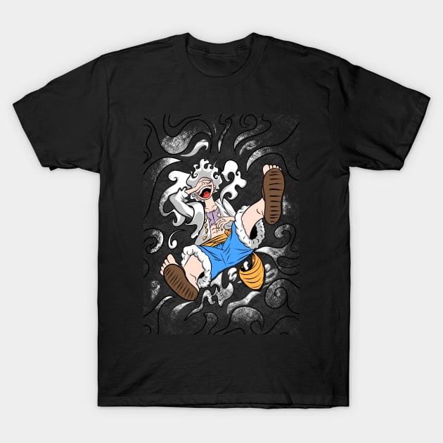 illustration of Gear 5 Sun God Nika luffy one piece T-Shirt by fandi.creations